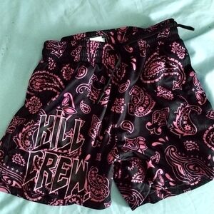 Kill Crew Shorts Blue With Pink Paisley
